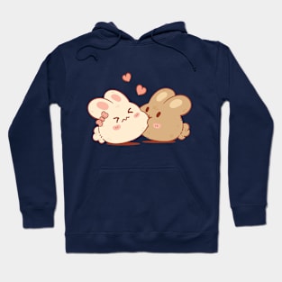 Cute & Kawaii Bunny Kisses | Purple Hoodie